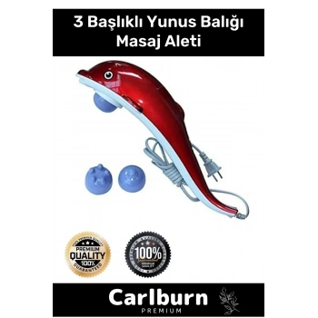 Premium Kolay Kullanım Zindelik Rahatlatıcı Boyun Sırt Tüm Vücut 3 Başlıklı Yunus Balığı Masaj Aleti