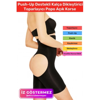 İz Göstermeyen Yüksek Bel Kayma Önleyen Silikonlu Rahat Kalça Popo Dikleştirici Toparlayıcı Korse