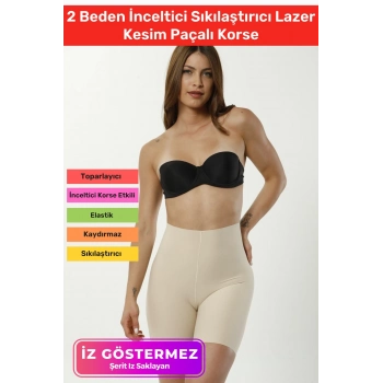 İz Göstermez Kaymaz Toparlayici Sabitletici 2 Beden İnceltici Sıkılaştırıcı Lazer Kesim Paçalı Korse