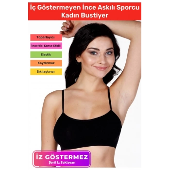 Özel Üretim Toparlayıcı Nefes Alabilen Kumaş Zarif İç Göstermeyen İnce Askılı Sporcu Kadın Bustiyer