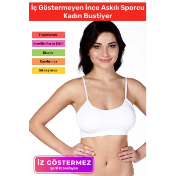 Özel Üretim Toparlayıcı Nefes Alabilen Kumaş Zarif İç Göstermeyen İnce Askılı Sporcu Kadın Bustiyer