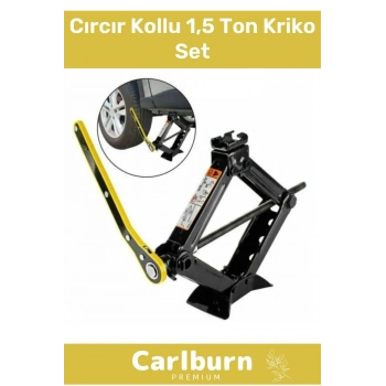Premium Seri Araba Kaldırma Akordiyon Tip Makas Cırcır Kollu 1.5 Ton Bijon Anahtarlı Kriko Set