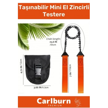 Özel Tasarım Hafif Kompakt Dayanıklı Saplı Pratik Taşınabilir Çantalı Mini El Zincirli Testere