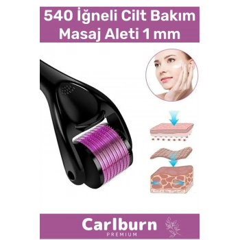 Özel Üretim Derma Roller Titanyum Uçlu 540 İğneli Cilt Bakım Vücut Yenileme Masaj Aleti 1 mm