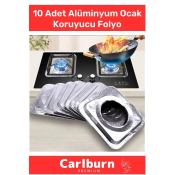 Özel Üretim Estetik Görünümlü Pratik Şık Dayanıklı Gümüş Alüminyum Ocak Koruyucu Folyo - 10 Adet