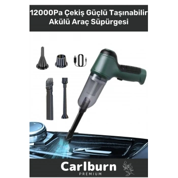 Premium 12000Pa Çekiş 2000mAh Pil Otomatik Aydınlatma Taşınabilir Akülü Araç Süpürgesi