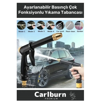 Premium Seri Ayarlanabilir Başlıklı Güçlü Basınçlı Çok Fonksiyonlu Araba Yıkama Tabancası