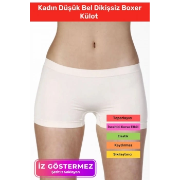 Yeni Sezon  İz Göstermeyen Sıkılaştırıcı Toparlayıcı Kadın Düşük Bel Dikişsiz Boxer Külot