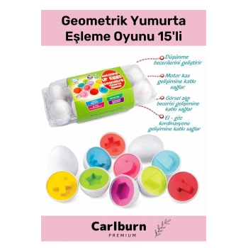 Özel Üretim Zeka Geliştirici Eğitici Çocuk El Göz Kordinasyonu Geometrik Yumurta Eşleme Oyunu 15li