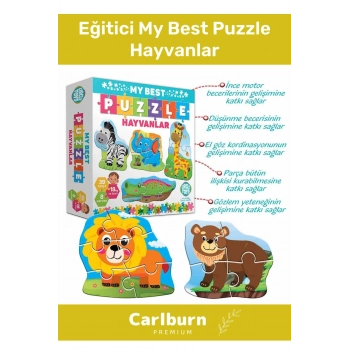 Özel Üretim Zeka Geliştirici Eğitici Çocuk El Göz Koordinasyonu My Best Puzzle Hayvanlar