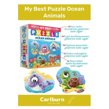 Özel Üretim Zeka Geliştirici Eğitici Çocuk El Göz Koordinasyonu  My Best Puzzle Okyanus Hayvanları