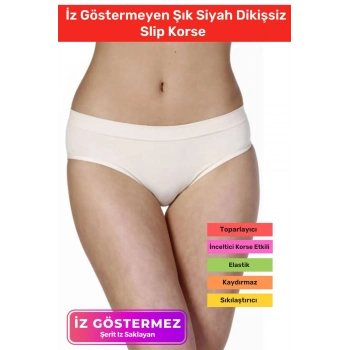 Özel Üretim İnceltici Sıkılaştırıcı Toparlayıcı İz Göstermeyen Düşük Bel Siyah Dikişsiz Slip Korse
