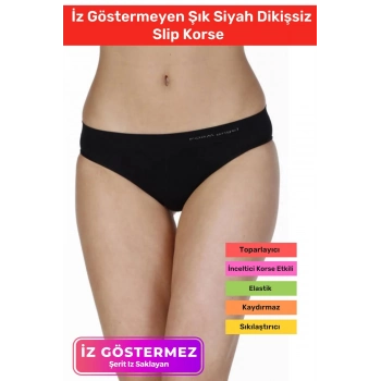 Özel Üretim İnceltici Sıkılaştırıcı Toparlayıcı İz Göstermeyen Düşük Bel Siyah Dikişsiz Slip Korse