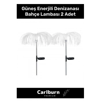 Özel Üretim Su Geçirmez Fiber Optik Dallar Güneş Enerjili Denizanası Bahçe Lambası 2 Adet