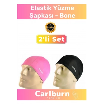 Özel Üretim Su Geçirmez Silikon Yüzücü Havuz Deniz Bonesi Elastik Yüzme Şapkası 2li Set