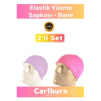 Özel Üretim Su Geçirmez Silikon Yüzücü Havuz Deniz Bonesi Elastik Yüzme Şapkası 2li Set