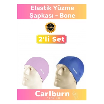 Özel Üretim Su Geçirmez Silikon Yüzücü Havuz Deniz Bonesi Elastik Yüzme Şapkası 2li Set
