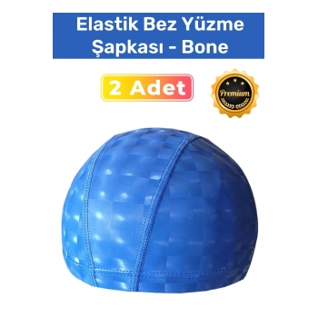 Özel Üretim Su Geçirmez Yüzücü Havuz Deniz Bonesi Elastik Bez Yüzme Şapkası 2li Set