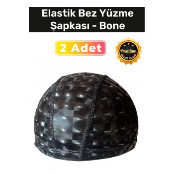 Özel Üretim Su Geçirmez Yüzücü Havuz Deniz Bonesi Elastik Bez Yüzme Şapkası 2li Set