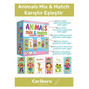 Özel Üretim Zeka Geliştirici Çocuk El Göz Koordinasyonu Animals Mix & Match Karıştır Eşleştir