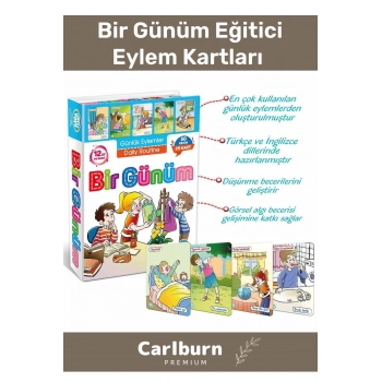 Özel Üretim Zeka Geliştirici Eğitici Kişisel Gelişim Çocuk Bir Günüm Eylem Resimli Aktivite Kartları