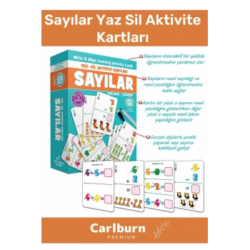 Özel Üretim Zeka Geliştirici Eğitici El Göz Koordinasyon Matematik Sayılar Yaz Sil Aktivite Kartları
