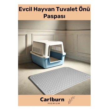 Özel Tasarım Kaymaz Dayanıklı Silinebilir Yıkanabilir Evcil Hayvan Tuvalet Önü Mama Kabı Kum Paspası