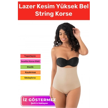 Özel Üretim İz Göstermeyen Kaymaz Toparlayıcı Sıkılaştırıcı Lazer Kesim Yüksek Bel String Korse