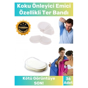 Premium Kötü Görüntüye Son Koku Önleyici Emici Özellikli 36 Adet Ter Bandı
