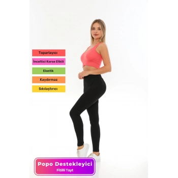 Özel Tasarım Toparlayıcı Sıkılaştırıcı Şekillendirici İç Göstermeyen Popo Destekleyici Fitilli Tayt