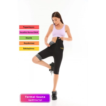 Yeni Seri Toparlayıcı Sıkılaştırıcı Şekillendirici Terleme Yüksek Bel Agraflı Sauna Termal Kısa Tayt