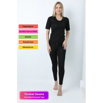 Yeni Seri Toparlayıcı Sıkılaştırıcı Şekillendirici Terleme Kadın Kısa Kollu Fermuarlı Sauna Takım