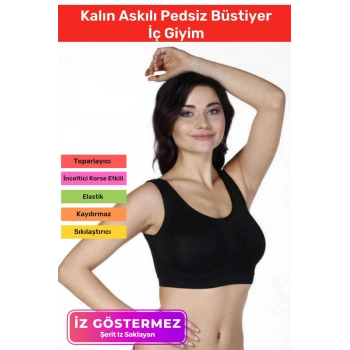 Özel Üretim Pedsiz Rahat Günlük Spor Sıkılaştırıcı Toparlayıcı Kalın Askılı Dikişsiz Büstiyer