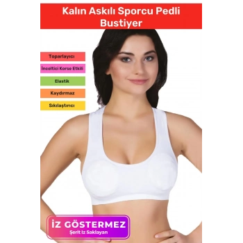 Özel Üretim Esnek Rahat Sıkılaştırıcı Toparlayıcı Şekillendirici Kalın Askılı Sporcu Pedli Bustiyer