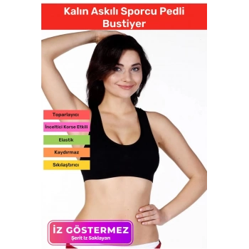 Özel Üretim Esnek Rahat Sıkılaştırıcı Toparlayıcı Şekillendirici Kalın Askılı Sporcu Pedli Bustiyer