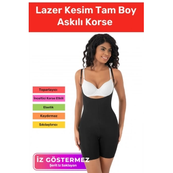 Özel Üretim İz Bırakmayan Kaymayan Toparlayıcı Sıkılaştırıcı Kadın Lazer Kesim Tam Boy Askılı Korse