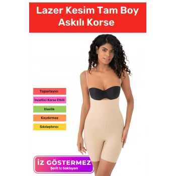 Özel Üretim İz Bırakmayan Kaymayan Toparlayıcı Sıkılaştırıcı Kadın Lazer Kesim Tam Boy Askılı Korse