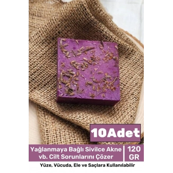 Özel %100 Doğal Güzel Kokulu El Yüz Saç Vücut Cilt Orijinal Bitkisel Lavanta Sabunu 120G - 10 Adet