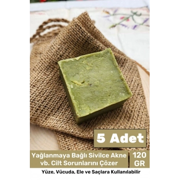 %100 Doğal Güzel Kokulu El Yüz Saç Vücut Cilt Orijinal Bitkisel Siirt Bıttım Sabunu 120G - 5 Adet