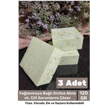 Lüks %100 Doğal Güzel Kokulu El Yüz Saç Vücut Cilt Orijinal Bitkisel Çay Ağacı Sabunu 120G - 3 Adet