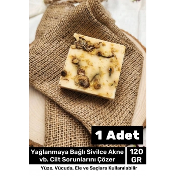 Lüks %100 Doğal Güzel Kokulu El Yüz Saç Vücut Cilt Orijinal Bitkisel Papatya Sabunu 120G - 1 Adet