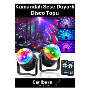Premium Seri Monte Edilebilir Oynar Başlıklı Kumandalı 7 Farklı Renk Sese Duyarlı Rgb Disco Topu