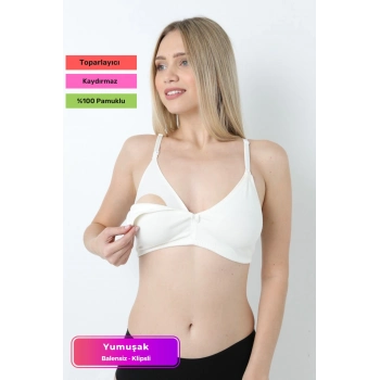 Özel Üretim Yumuşak Toparlayıcı Rahat Dayanıklı Tam Kalıp Beatris Pamuklu Balensiz Emzirme Sütyen