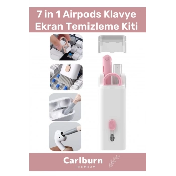 Premium Çok Fonksiyonlu Güçlü Silikon Uçlu 7 in 1 Airpods Klavye Ekran Temizleme Kiti
