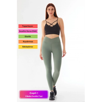 Yeni Sezon İç Göstermez Yüksek Bel Cepli Yoga Sıkı Dokuma Teknolojisi Fitness Gym Training Tayt