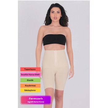 Özel Üretim Yüksek Bel İnceltici Toparlayıcı Sıkılaştırıcı Fermuarlı Agraflı Rahat Tulum Şık Korse
