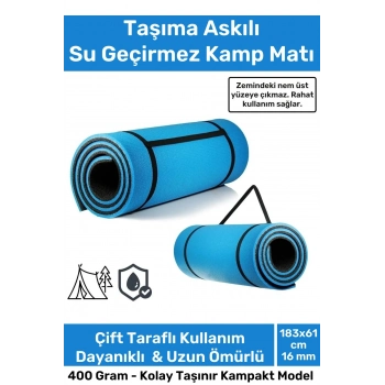 Taşıma Askılı Su Geçirmez Konforlu Kalın Rahat Çift Taraflı Çadır Uyku Yer Minderi 16mm Kamp Matı