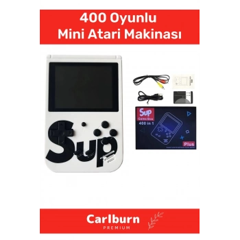 400 Oyunlu Game Box Video Mario Spıder Man Robocop Mini Atari Makinası Gameboy Oyun Konsolu Beyaz