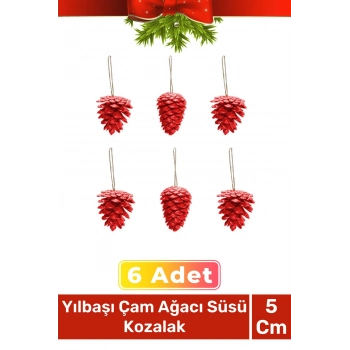 Özel Üretim Lüks Noel Parti Dekoratif Yeni Yıl Kış Yılbaşı Çam Ağacı Süsü Kozalak Altın 6lı