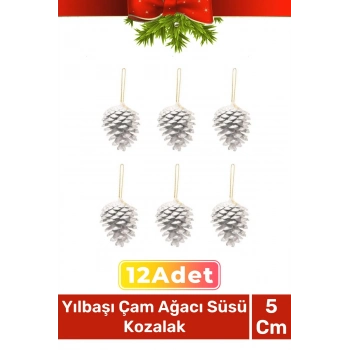 Özel Üretim Lüks Noel Parti Dekoratif Yeni Yıl Kış Yılbaşı Çam Ağacı Süsü Kozalak Altın 12li